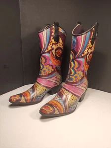 Corkys “NOMAD YIPPY” Rubber Cowboy Rainboots ~ Women's Size 9 ~ Nice Condition - Picture 1 of 9