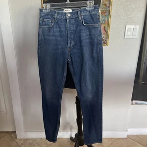 Agolde Los Angeles Nico High Rise Skinny Button Fly Blue Denim Jeans Size 27 EUC - Picture 1 of 18