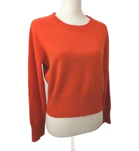Neu J. Crew 100% Kaschmir Pullover orange/rot butterweich Gr. M Cropped Fit - Bild 1 von 5