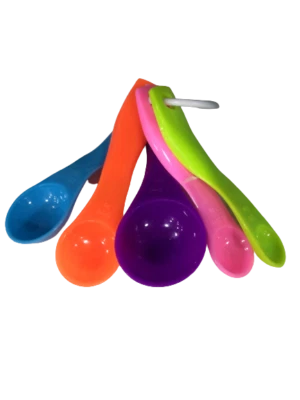 Cooking Set Of 5 Kitchen Multi Colour Durable Plastic Small Measuring Spoons - Image 1 of 4