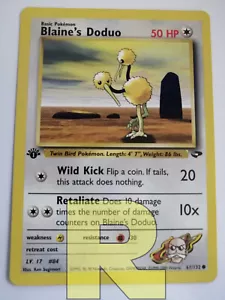 Blaine's Doduo ® Gym Challenge 61/132 ® Common ® 1st Edition English EX - Picture 1 of 2