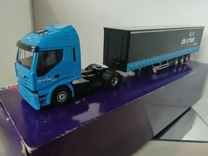 Lion Toys Iveco Stralis de vries grupo de transporte en azul en caja 1:50 RARO - Imagen 1 de 12