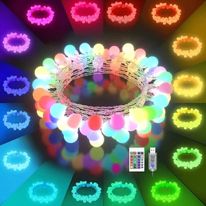 LED String Lights USB Plug 19 Color Changing String Lights Indoor Bedroom 21.3FT - Picture 1 of 8