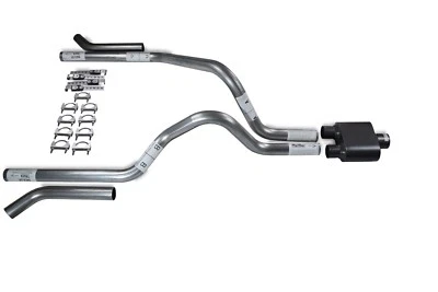 Dodge Dakota 87-96 2.5" Dual Truck Exhaust Kits 1 Chamber Muffler Corner Exit - Изображение 1 из 3
