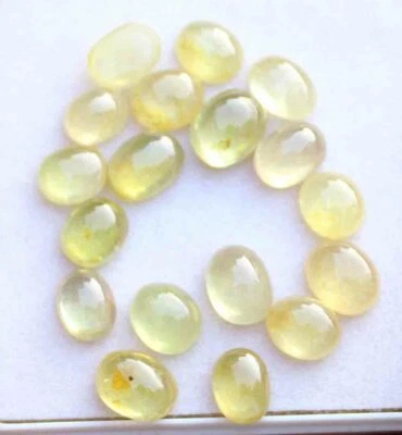 LOTE DE 18 CABUJÓN OVALADO ZAFIRO AMARILLO NATURAL 34,10 CT 6,5*9 mm Foto 1 de 3