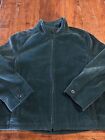Vtg LLBEAN Green Corduroy Flannel Lined Full Zip Jacket Women?s XL W/pockets 
