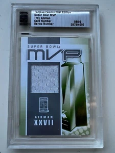 2010 Famous Fabrics First Edition Super Bowl MVP Troy Aikman /9 - Picture 1 of 2