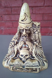 Vintage 1981 Matchless Grove Orion Wizard Owl Crystal Ball Skull Candle Holder - Picture 1 of 12