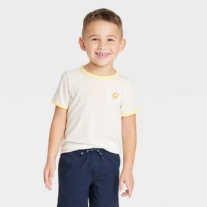 Cat & Jack Baby Toddler Boys Sun Embroidered Ringer T-Shirt - 12M, 18M, 5T - Picture 1 of 1