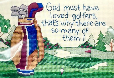 NUEVO 1993 Dimensions God Loves Golfers 6645 Sin Cuenta Kit Punto de Cruz 7x5 10937 Foto 1 de 3