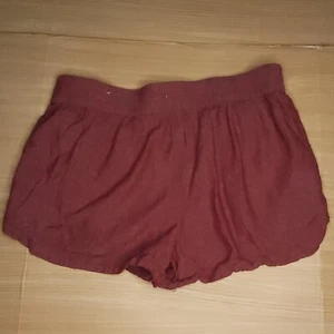 Maurices rote Shorts elastischer Bund Leinenmischung Large - Bild 1 von 6