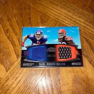 2011 Topps Prime Dual Combo Relic Hakeem Nicks Greg Little Jersey Card 263/398 - Picture 1 of 6