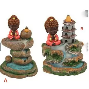 14/19cm Meditating Buddha Back Flow Burner BUDDHA BACKFLOW Incense BURNER - Foto 1 di 1