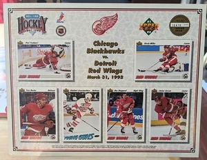 # 16416 March 31 1992 Upper Deck Commemorative Sheets Blackhawks v Wings - Picture 1 of 1