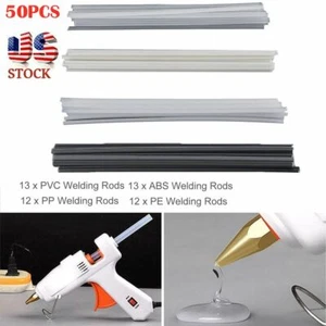 50pcs Plastic Welding Rods ABS/PP/PVC/PE Welding Sticks For Plastic Gun Welder - Picture 1 of 12