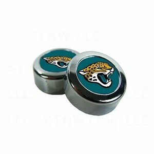 NEW NFL Jacksonville Jaguars License Plate Frame Screw Caps Bolt Covers - Pair - Picture 1 of 1