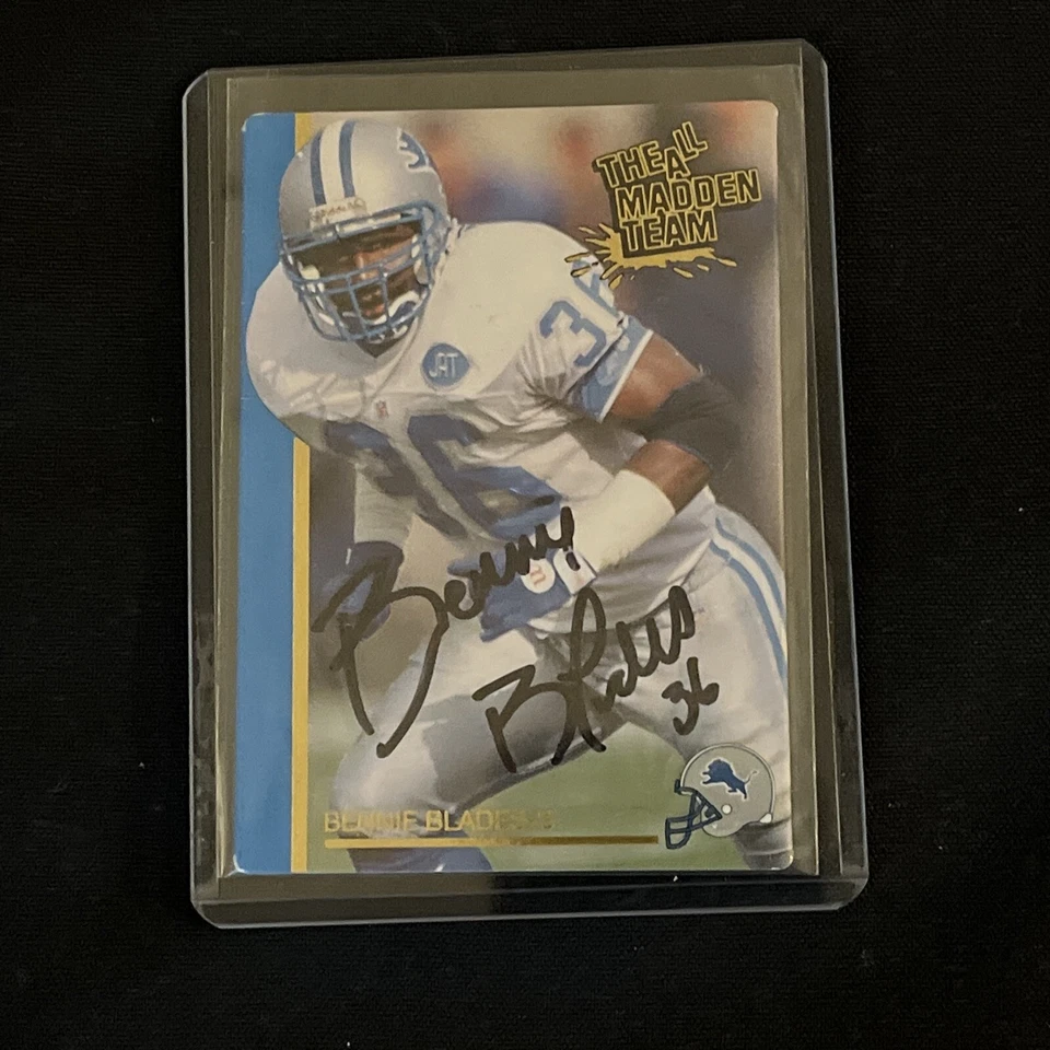 1992 action packed all madden team bennie blades autographed card - Image 1 of 1