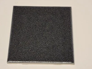 Vtg 70s American Olean Ceramic Tile Crystalline Charcoal Dk. Blu-Black Gloss NOS - Picture 1 of 3