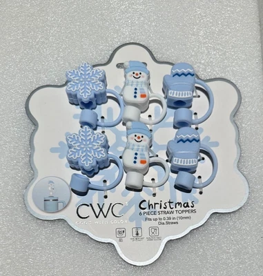 6 CWC 2025 Christmas Straw Toppers 10MM WINTER Mittens, Snowman ☃, Snowflake ❄️ - Image 1 of 2