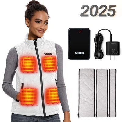 ARRIS Chaleco Térmico Mujer, Talla Ajustable 7.4V Chaleco Cálido Eléctrico con Batería Foto 1 de 4