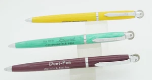 3 1940s Ritepoint Salesman Duet-Pen & Convertible Pen Ballpoint/Pencil Twin-Pens - Picture 1 of 4