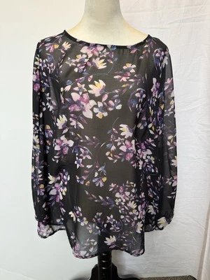 AVA And Viv Womens Long Sleeve Sheer Blouse SZ XL Long Sleeve Floral Business - Image 1 of 4