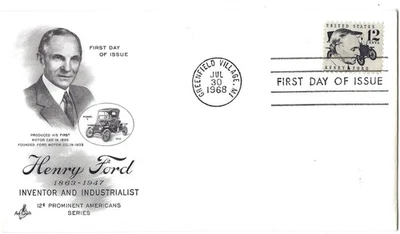 7 '68 FDCs Ford, Cherokee, HemisFair, Arkansas River, Leif Erikson, Xmas, Vote - Image 1 of 4