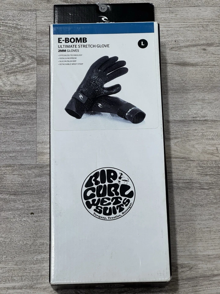 NUEVO Guantes de neopreno Rip Curl E-Bomb 2 mm 5 dedos talla L negros Foto 1 de 3