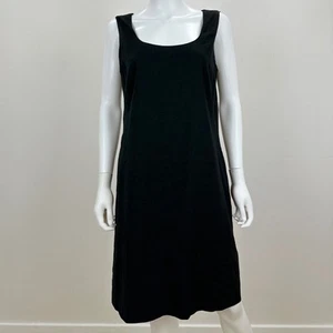 DKNY Linen Black Dress Shift Sleeveless Pockets Minimalist Contemporary US 10 - Picture 1 of 10