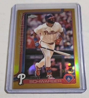 KYLE SCHWARBER 2025 Topps Chrome No31 True Gold Refractor Parallel /50 Phillies - Изображение 1 из 4