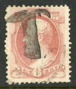 USA 1873 Lincoln 6¢ Dull Pink Continental Scott # 159 VFU I381 - Picture 1 of 6