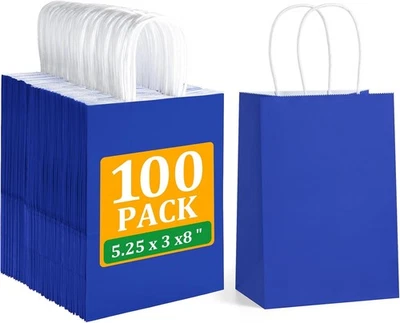 Bolsas de regalo BagDream azul real con asas 1 unidad (paquete de 100),  Foto 1 de 4