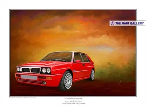 Lancia Delta HF Integrale Classic Car Art Limited Edition Signed Print Picture - Picture 1 of 2