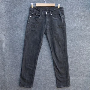 Levi's 514 Mens Jeans W32 L34 Black Denim Mid Rise Straight Leg Slim Fit Zip Fly - Picture 1 of 19