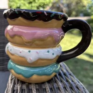 World Market Ceramic Stacked Donut Mug 20oz - Picture 1 of 5
