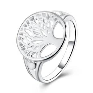 925 Silberbaum Leben Ring Schmuck Hochzeit Frauen süß schöne Größe 6-9 solide Mode - Bild 1 von 7