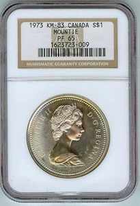 NGC PF 65 1973 dólar canadiense - ¡¡¡tonificación totalmente impresionante!!!! - Imagen 1 de 2