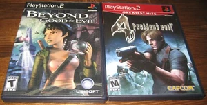 Beyond Good & Evil + Resident Evil 4 Greatest Hit PlayStation 2 PS2 With Manuals - Picture 1 of 2