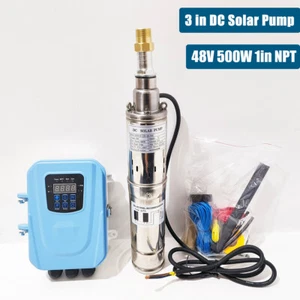 3" 500W Solar Pump Submersible Pump Bore DC 48V Deep Well Pump + MPPT Controller - Picture 1 of 13