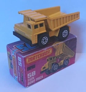 Matchbox Superfast #58c 1:90 Faun Dump Truck gelb mit Repro Box Typ-K Lesney - Bild 1 von 10
