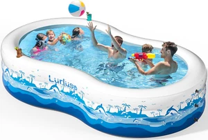 Inflatable Pool for Kids and Adults, 130” X 72” X22” Large Swimming Pool with Be - Picture 1 of 12