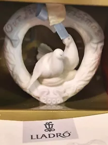 Lladro #16716 "Our First Christmas Doves" Christmas Ornament 2000 New In Box - Picture 1 of 4
