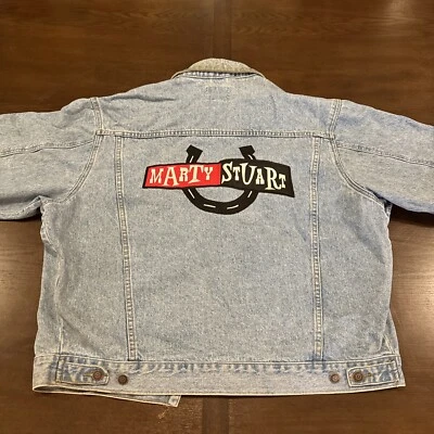 Chaqueta vaquera de colección Marty Stuart logotipo en relieve años 90 Eagle Dry Goods grande rara Foto 1 de 4