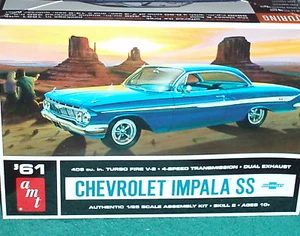 AMT PLASTIC 1961 CHEVY IMPALA SS 409 HARDTOP MODEL KIT 1/25 SKILL LEVEL 2 SEALED - Picture 1 of 10