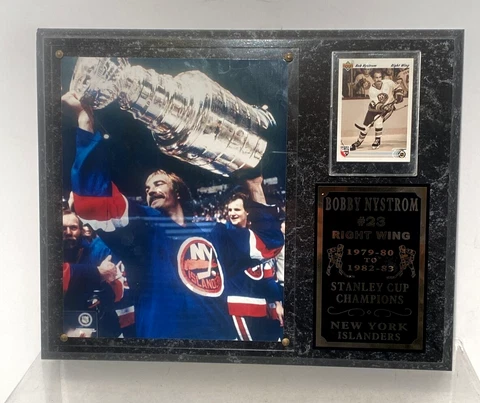 New York Islanders Plaque Stanley Cup Champions Hockey NHL Bobby Nystrom Cover