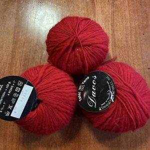 Tahki Yarns DAVO’S 100% Wool Made In Italy (lot Of 3) Color # 4 Red - Picture 1 of 3