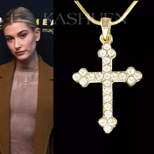 Orthodox CROSS made with Swarovski Crystal Jesus Lord Religious Necklace Jewelry - Picture 1 of 3