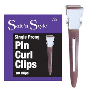 ST-592 BEAUTY SALON SOFT N STYLE HAIR STYLE PIN CURL CLIPS SINGLE PRONG 80 PCS - Picture 1 of 1