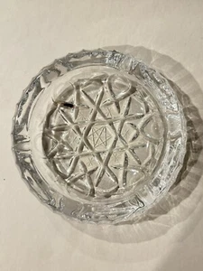 Vintage, 24% PBO Full Lead Crystal Ashtray, Star Of David Design, Very Heavy! - Picture 1 of 2