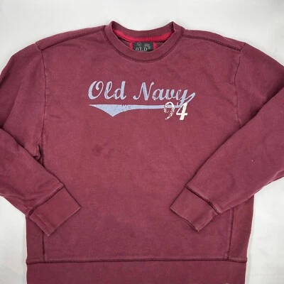 Sudadera para mujer Old Navy talla L roja borgoña algodón elástico pulóver logotipo Foto 1 de 4